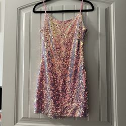 Pink sequins dress