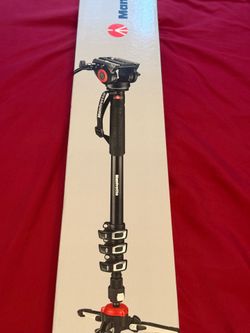 NEW Manfrotto XPRO Aluminum Video Monopod w/ Fluid Head – Sealed