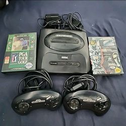 Sega Genesis Model 2 Starter Set + 2 CTRLS, RF, AC | T2 & PGA Boxed | TESTED