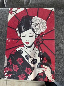 'Geisha - RubyArt' Poster, picture, metal print, paint by Ruby Art | Displate