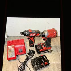 Milwaukee M18 FUEL Impact & M12 Screwdriver Combo - 2 Batteries & Dual Charger