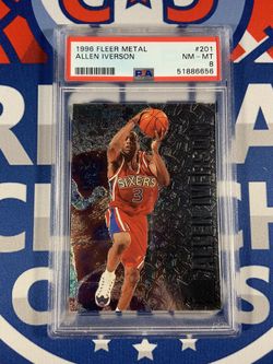 1996 Fleer Metal RC Allen Iverson PSA 8