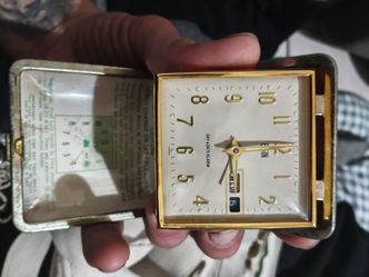 Elgin Vintage Travel Alarm Clock Day & Date