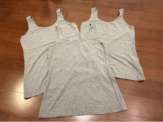 Felina Heather Gray V-Neck Tank Top Trio - scoop and v neckline