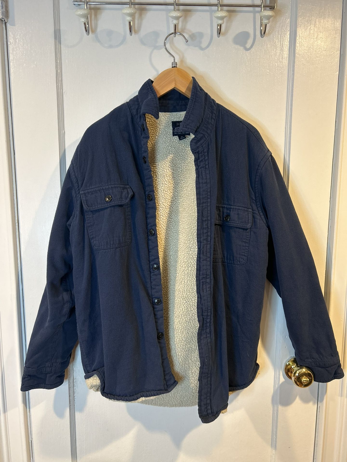 J.Crew Men’s Medium Blue Flannel Jacket w/ Wool Lining – Fall Layer – Clean