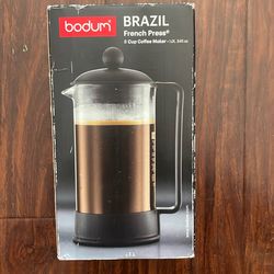 Bodum Brazil 8 Cup / 34oz French Press Coffee Maker - Black NEW