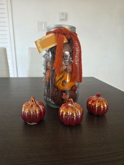 Purely Pumpkin Potpourri Jar & Fall Pumpkins