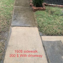 Pressure Wash Sidewalk 