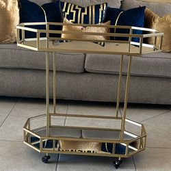 Ashely Furniture (Gold brass Bar Cart)