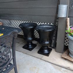 26" H X 18" W Set Of Two Pieces Fiberglass Outdoor Patio Planter Pots 