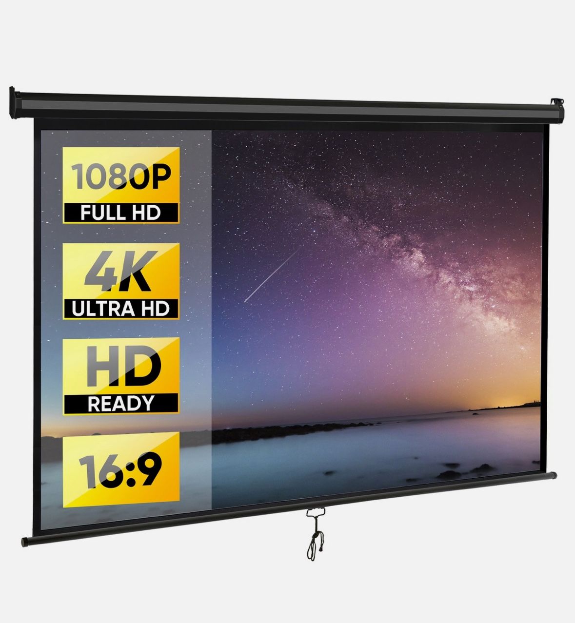 80 inch 16:9 Manual Pull Down Projector Projection Screen