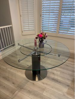 Laus Glass table w/ spinning center  Scandinavian design