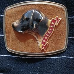 Pointer hunting dog belt buckle
