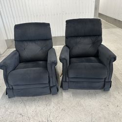 Comfy Nice Blue Recliner Set Lazy Boy 