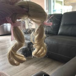 Dog Wig Blond W Pony Tails. 