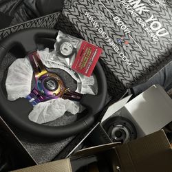 NRG Quick Release Steering Wheel Set