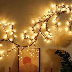 HEGEHE 7.5FT 144 LED Christmas Rattan Decorative String Lights