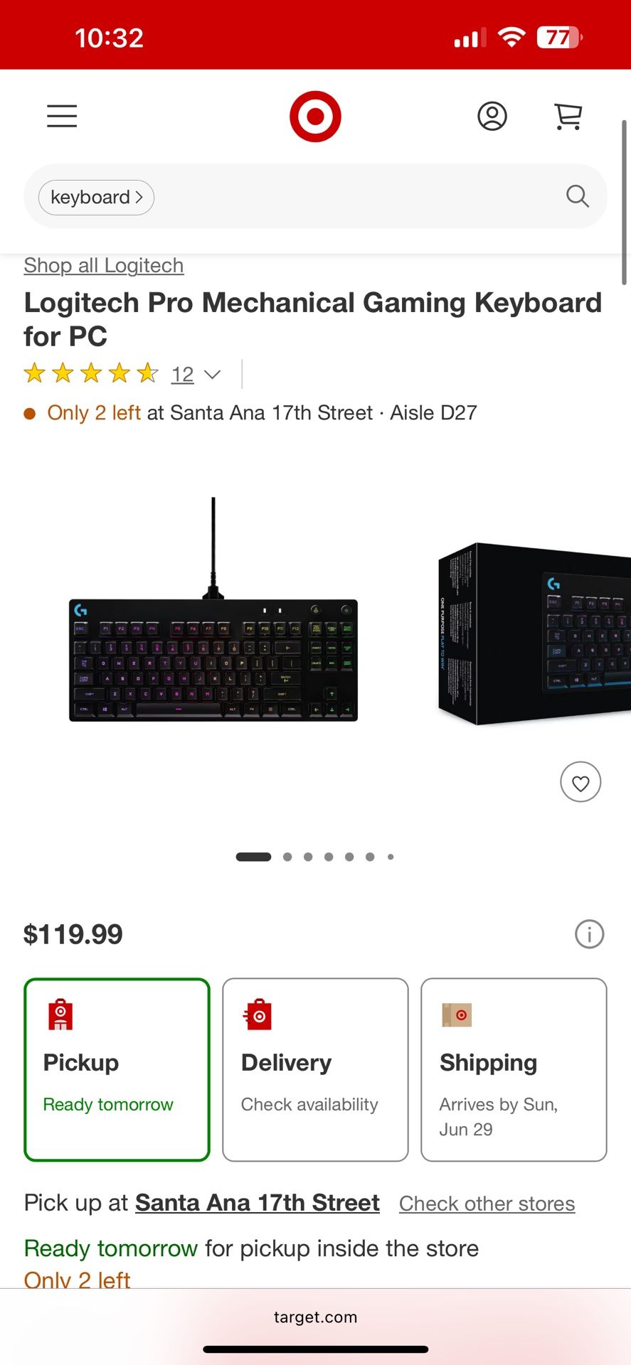 Logitech Pro Mechanical Gaming Keyboard