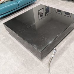High Gloss Glass Top Coffee Table -Black 