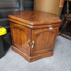 vintage hexagonal wooden end table