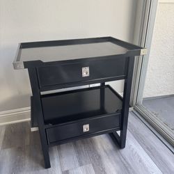 Black Accent Table with Drawers