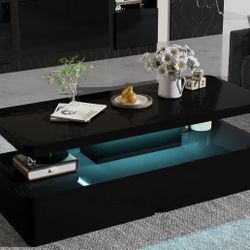 Black Lighted Coffee Table 