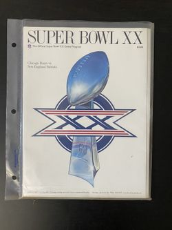 SUPER BOWL XX Official Game Program [Chicago Bears vs. New England Patriots/ Sunday, January 26, 1986)