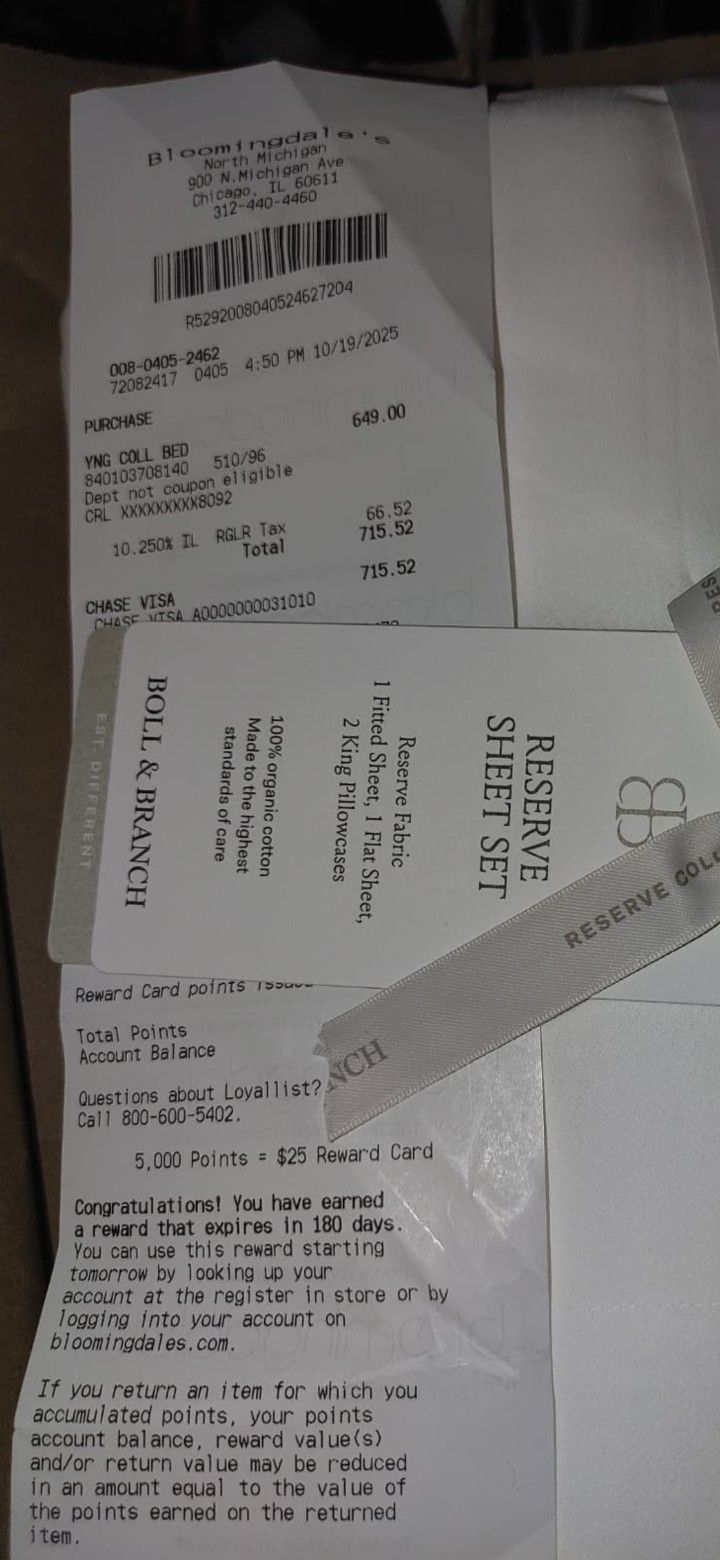 Bloomingdales King Size Boll & Branch Bed Set NEW.