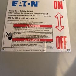 200 Amp 600V disconnects 3 Phase 