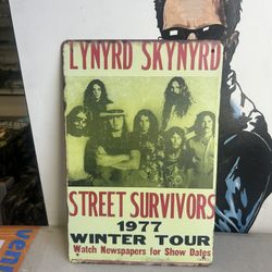 12” by 8”  Lynyrd Skynyrd  Tin sign 
