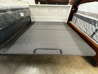 Adjustable Bed Base with White Bookcase Headboard KING SIZE FREE DELIVERY 🚚