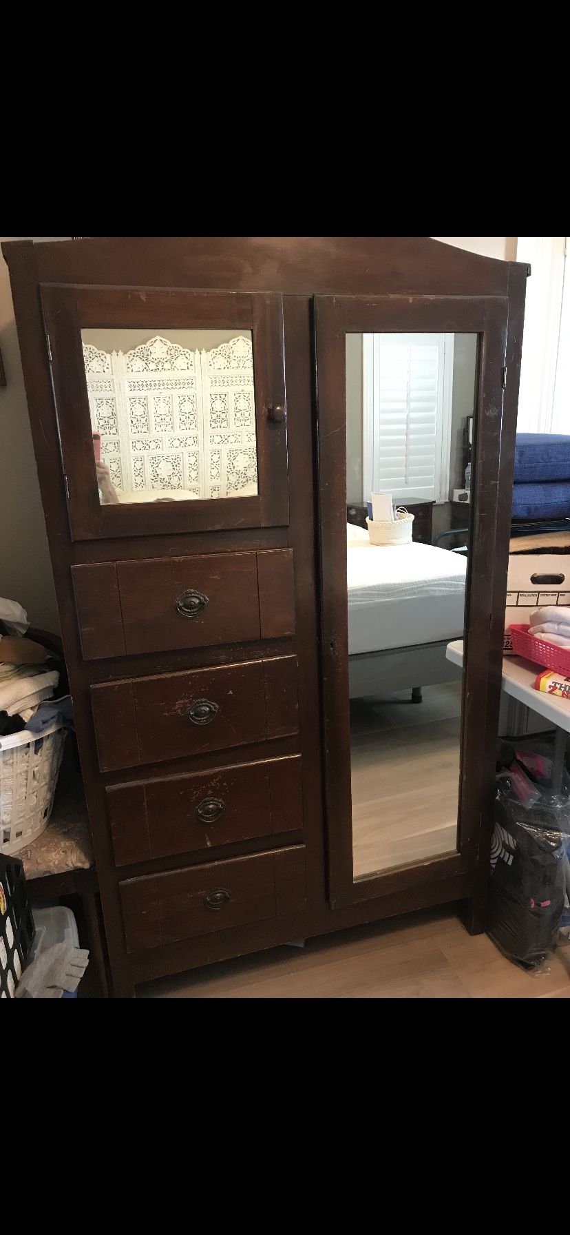 Wooden Clothes Hutch