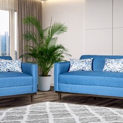 Blue Sofa Love 2-pc Set Year End Sale $699 FREE LOCAL DELIVERY!