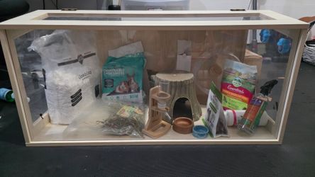 Wooden Hamster cage with accessories