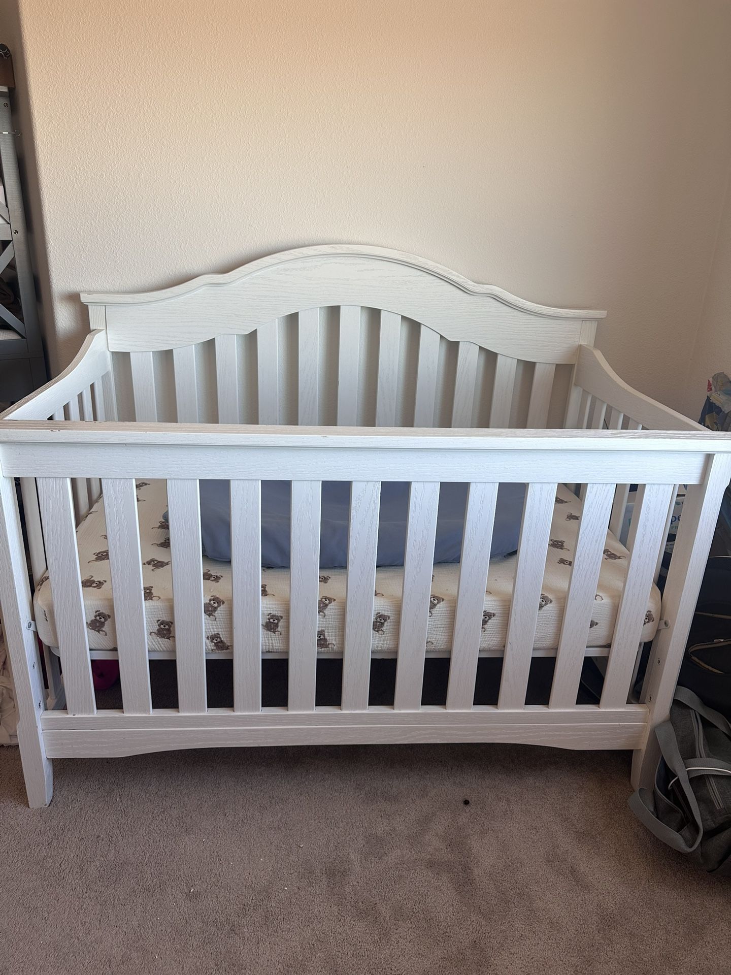 White Wood Baby Crib