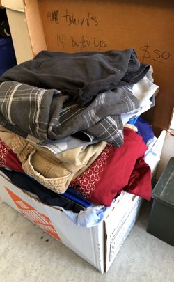 Box of shirts, T-shirt, pants