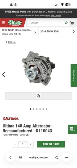 Ultima 140 Amp Alternator - Remanufactured - R110043