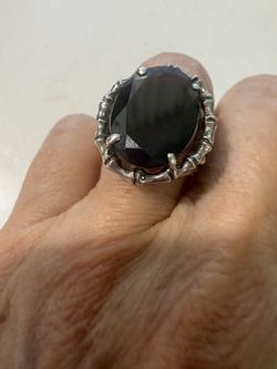 Vintage Natural Red Garnet Sterling Silver ring