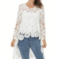 Bohemian Floral Crochet Cardigan