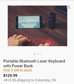NEW. NEVER USED Laser keyboard, Portable Charger & Portable Bluetooth Speaker