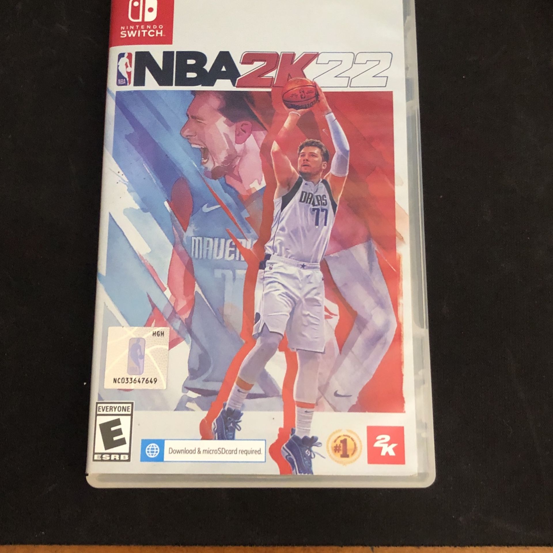 NBA 2k22 Video Game for Nintendo Switch Cartridge and Case