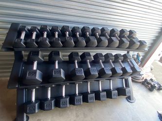 dumbbells ,rack included