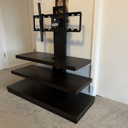 TV Stand with mount and floating shelves