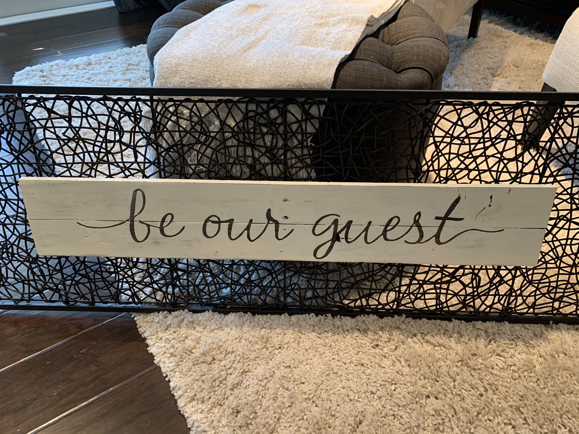 Be Our Guest Wall Hanging Iron And Wood