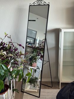 IKEA KARMSUND Black Floor Mirror - Full Length