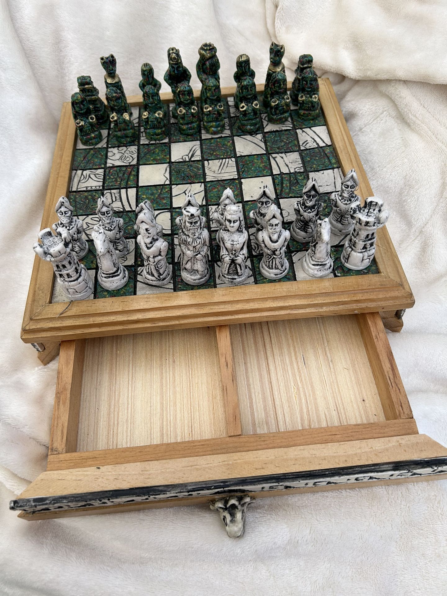 Vintage Stone Mayan Aztec Chess Game Not Free