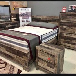 Multi Color Derekson Queen Size 7 Piece Bedroom Set 👉 Brand New 💯 $39 Down Payment 👍