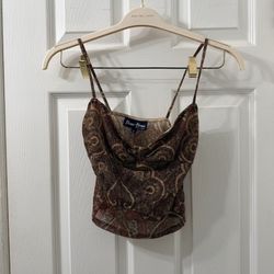 Vintage Bisou-Bisou Shimmery Paisley Cami Top Small