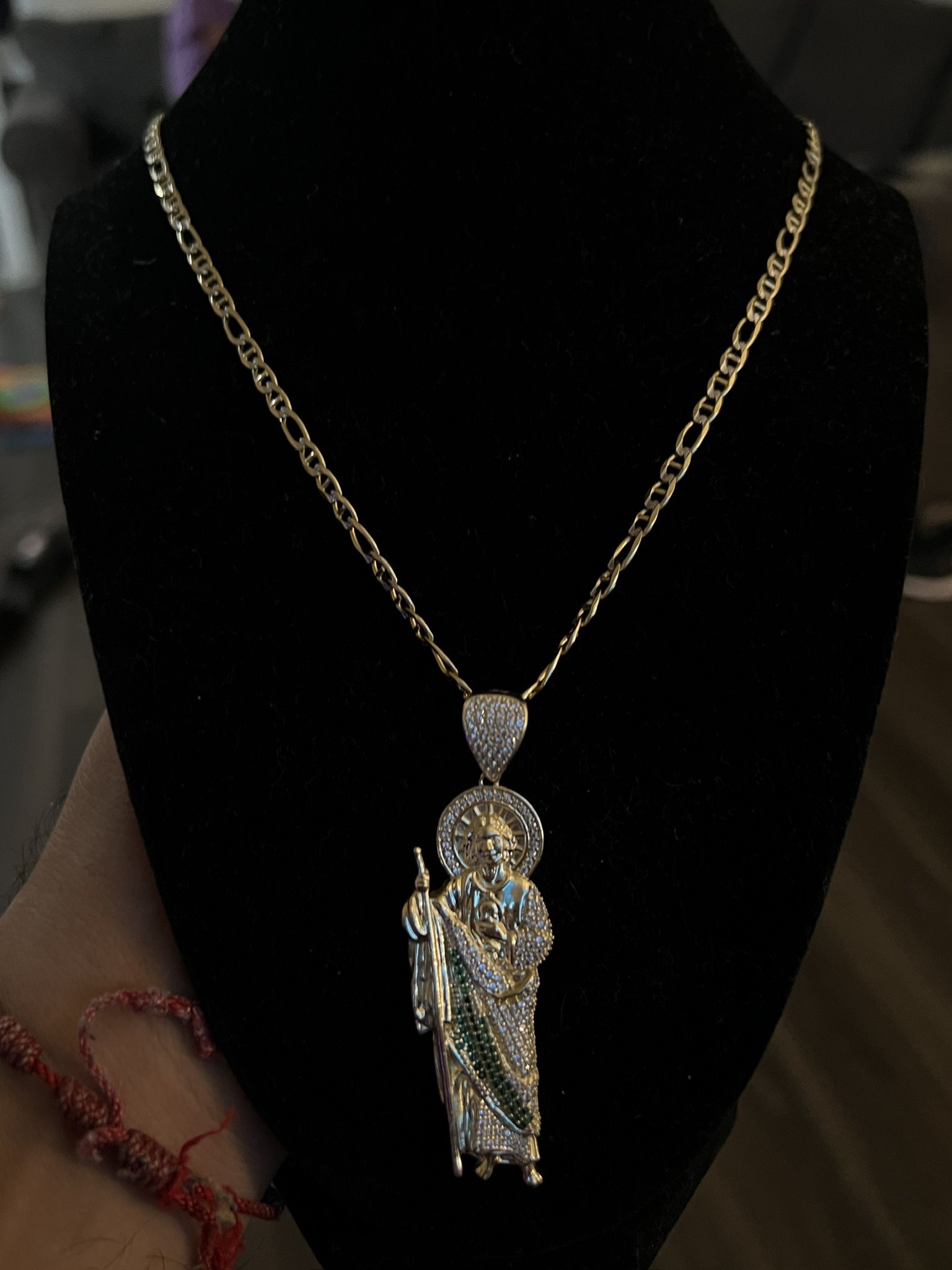 14k San Judas And Chain Set