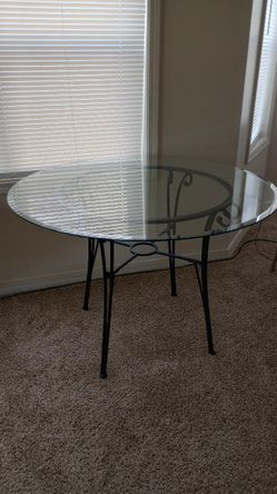 MOVING SALE - Beautiful Beveled Glass Top Dining Table